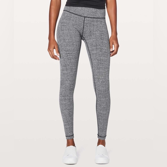lululemon athletica Pants - Lululemon Wunder Under Hi-Rise Tight 28" Ritual Jacquard Luon Black White